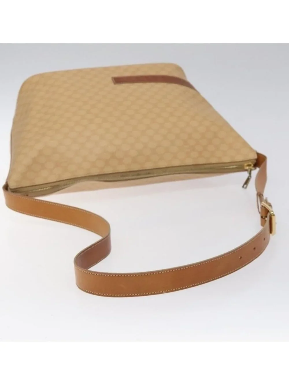 Authentic CELINE Macadam Canvas Shoulder Bag PVC Leather Beige Gold - Picture 5 of 16